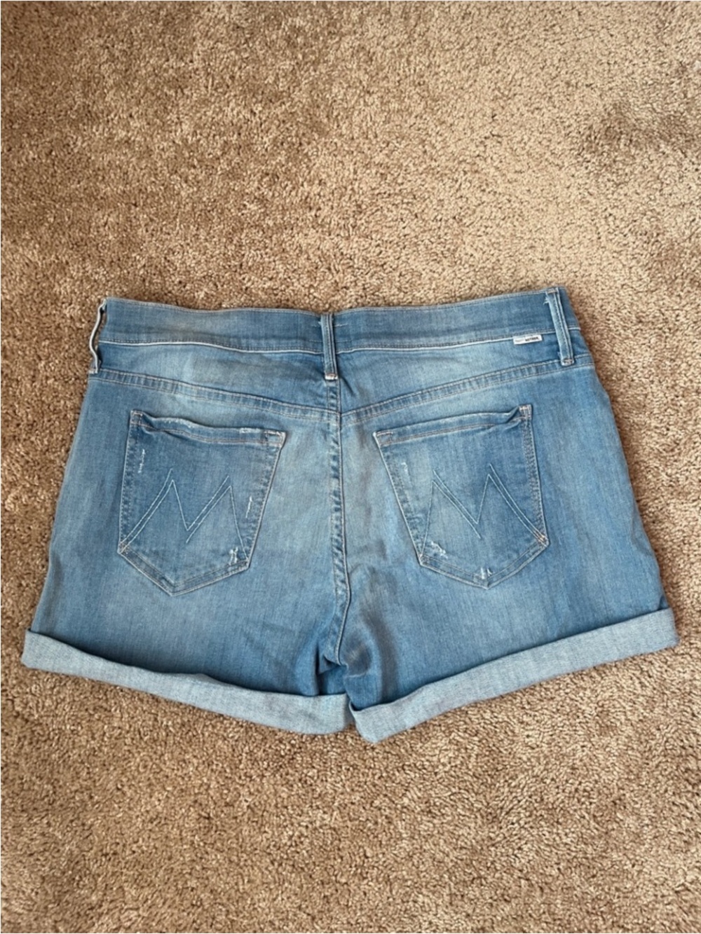 MOTHER Light Wash Cuffed Denim Shorts - Picture 5 of 9